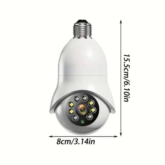 360° WiFi Lightbulb Security Camera – 1080P Full HD, Night Vision & Two-Way Audio