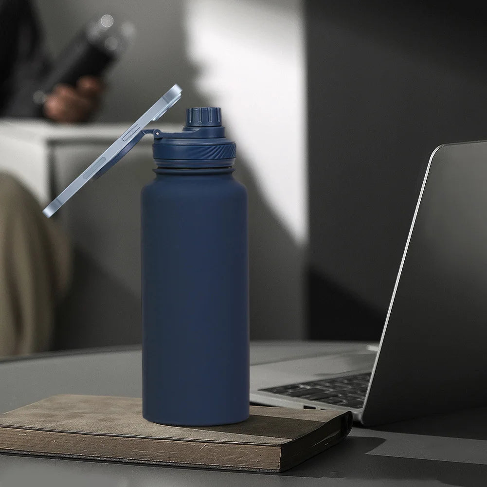 1000ml MagSafe Insulated Water Bottle with 360° Rotating Phone Holder – Stainless Steel Thermal Flask