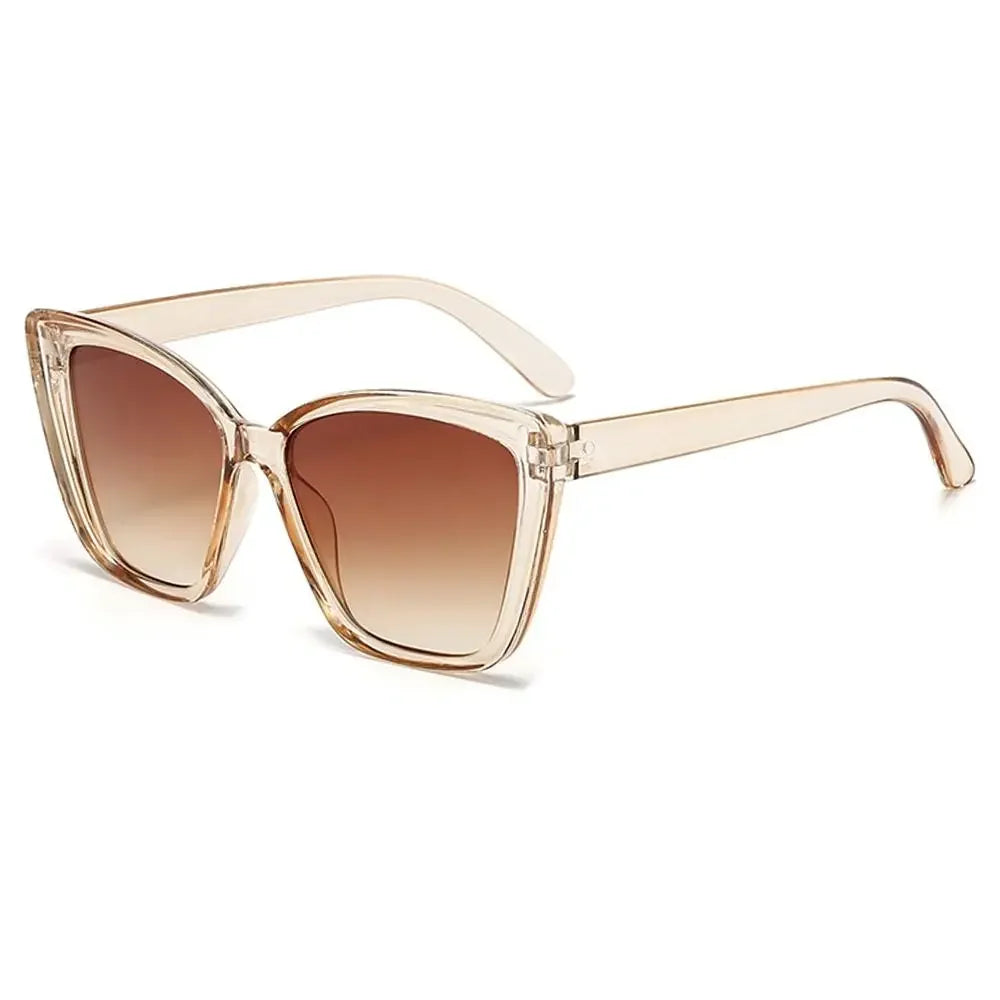 Leopard Square Frame Sunglasses for Women – UV400 Cat Eye Style