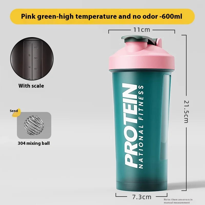 Premium Protein Shaker Bottle – Leakproof Sports Water Bottle with Mixing Ball for Gym, Fitness & Smoothies