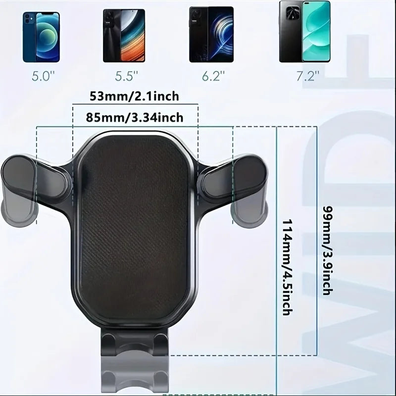 Car Air Vent Phone Holder – Universal Clip Mount for 4.7–6.7 Inch Smartphones & GPS