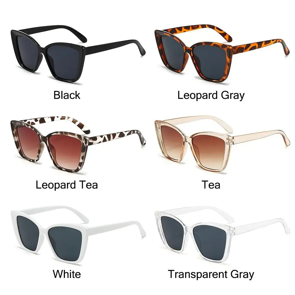 Leopard Square Frame Sunglasses for Women – UV400 Cat Eye Style