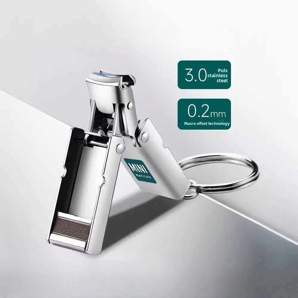Foldable Nail Clipper Keychain – Stainless Steel Rotary Nail Cutter