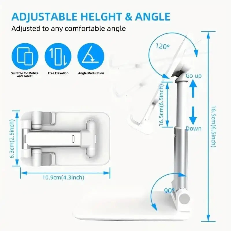 Foldable Adjustable Phone & Tablet Stand – Universal Desk Holder for iPhone, iPad & More