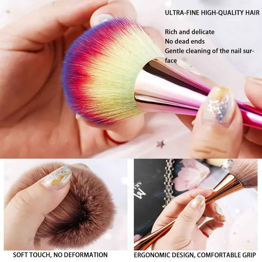 Nail Art Dust Brush – Acrylic UV Gel Powder Cleaning Tool