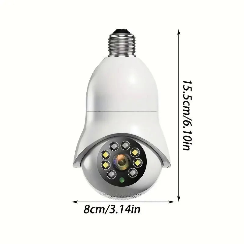 360° WiFi Lightbulb Security Camera – 1080P Full HD, Night Vision & Two-Way Audio
