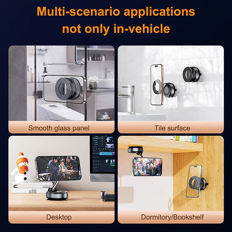 360° Magnetic Car Phone Holder – Strong Suction, Foldable & Universal Fit