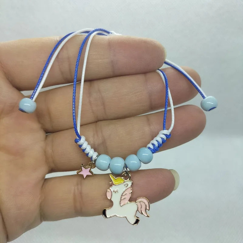 Cartoon Animal Charm Bracelet – Cat & Flower Friendship Jewelry for Girls