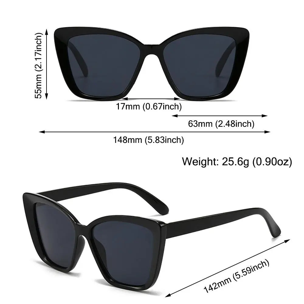 Leopard Square Frame Sunglasses for Women – UV400 Cat Eye Style