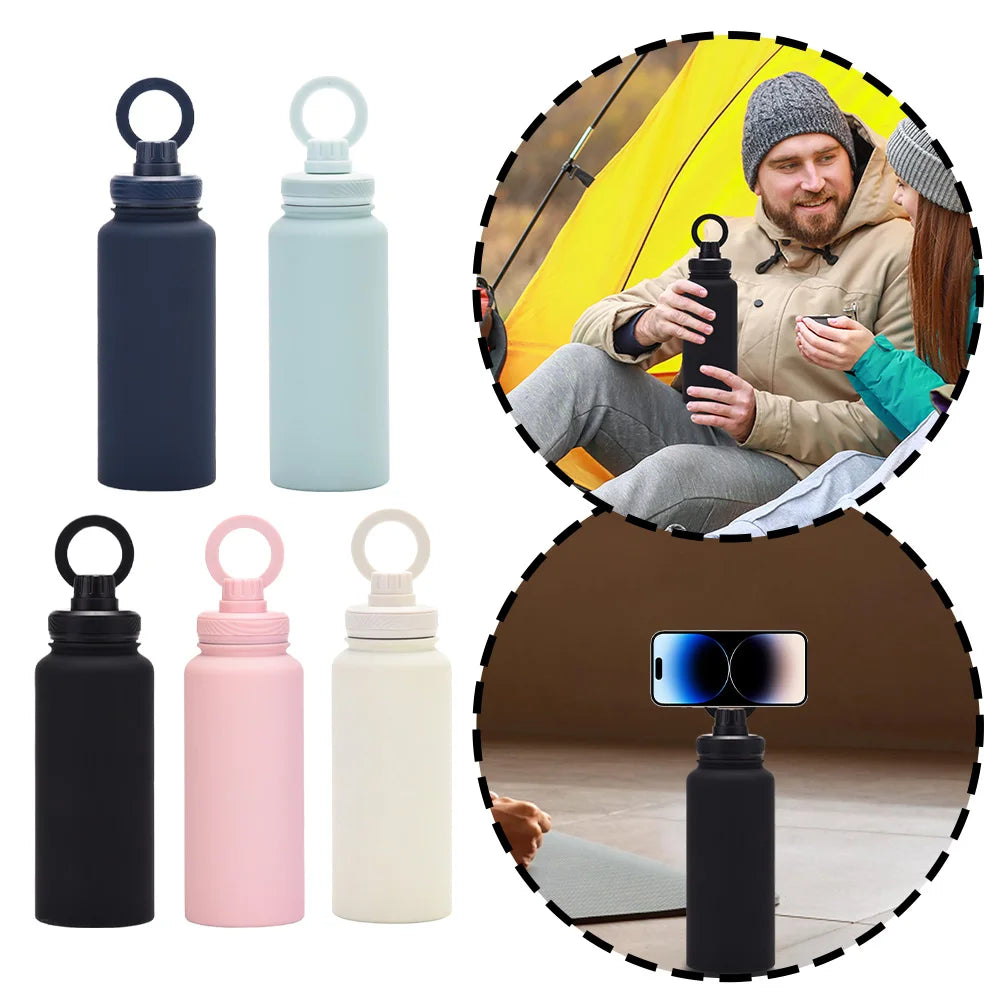 1000ml MagSafe Insulated Water Bottle with 360° Rotating Phone Holder – Stainless Steel Thermal Flask