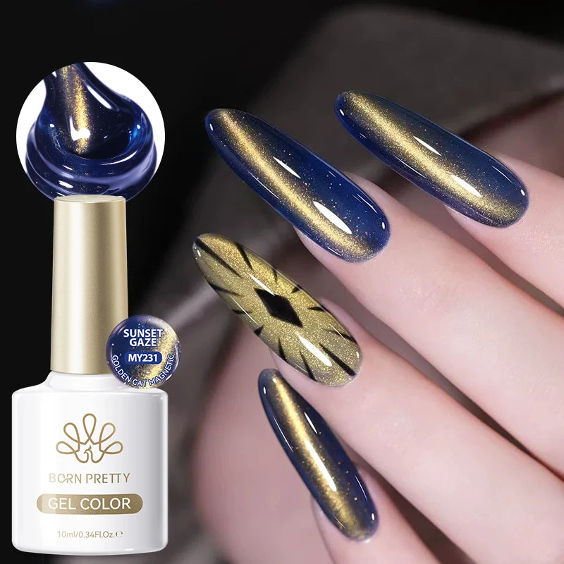 BORN PRETTY Sunset Gaze Cat Magnetic Eye Gel Polish 10ml Crystal Varnish Soak Off UV LED Nail Art Salon Hybrid DIY Manicure