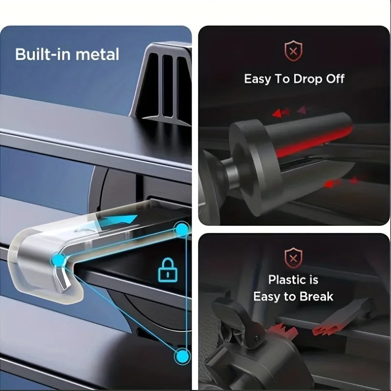 Car Air Vent Phone Holder – Universal Clip Mount for 4.7–6.7 Inch Smartphones & GPS