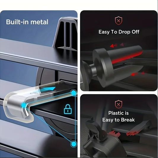 Car Air Vent Phone Holder – Universal Clip Mount for 4.7–6.7 Inch Smartphones & GPS