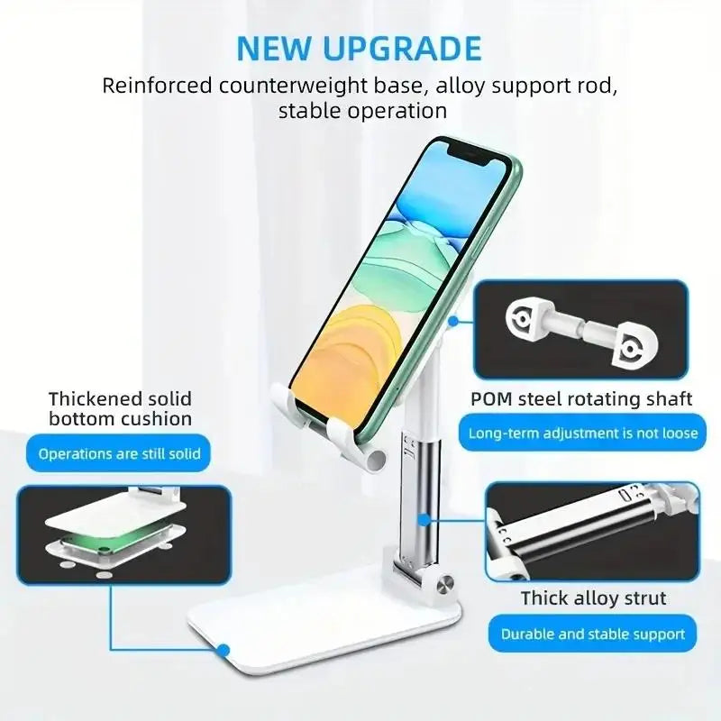 Foldable Adjustable Phone & Tablet Stand – Universal Desk Holder for iPhone, iPad & More