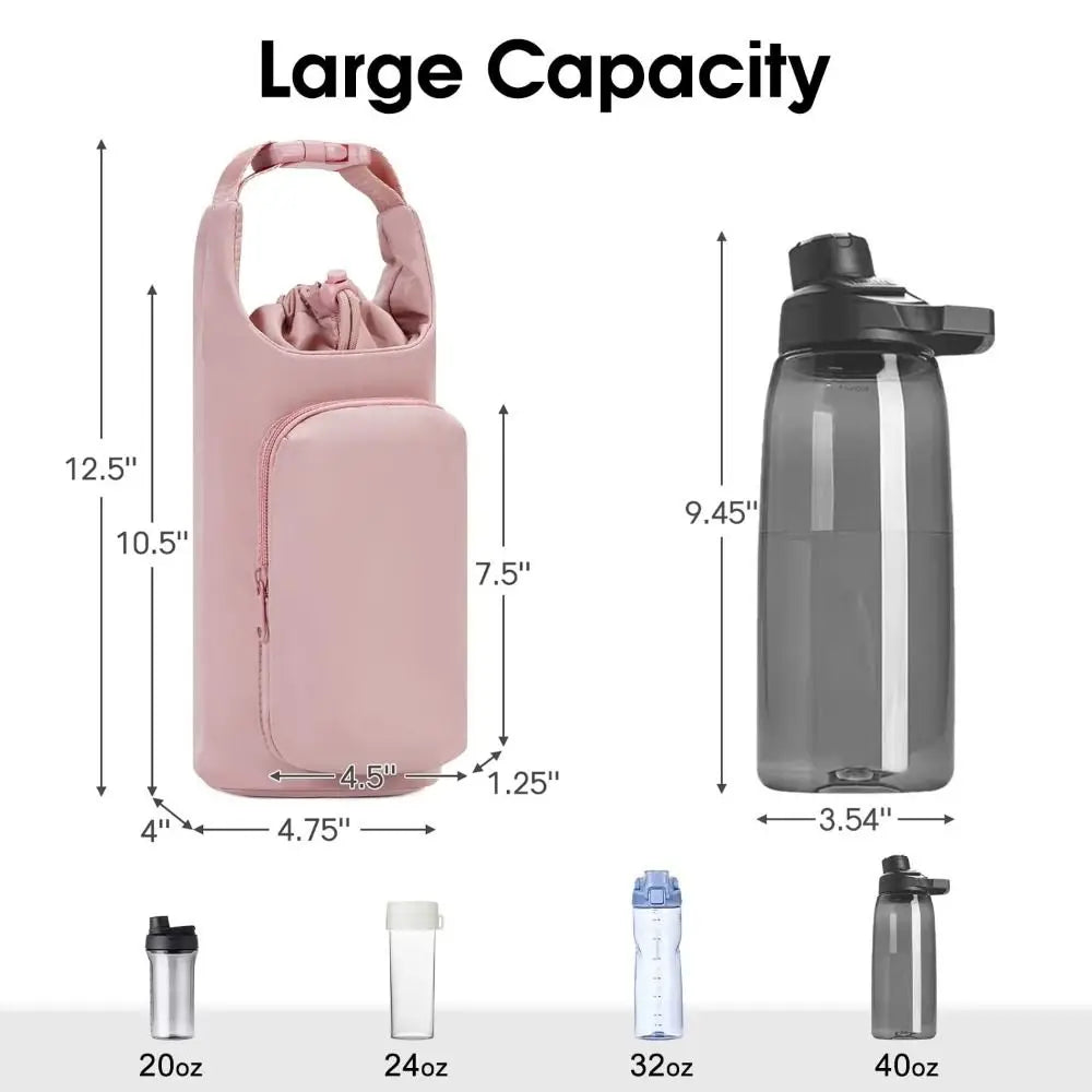 Water Bottle Carrier Bag – Adjustable Shoulder Strap for Outdoor & Picnic