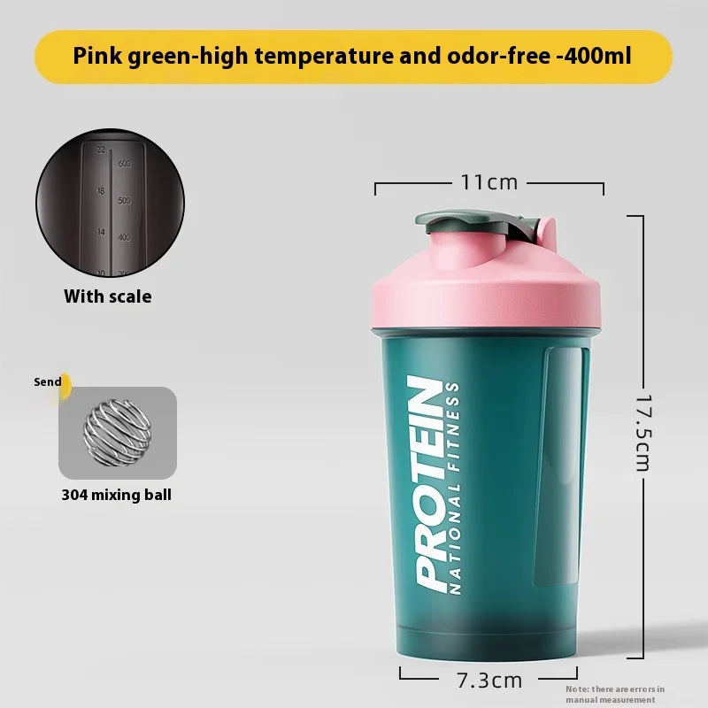 Premium Protein Shaker Bottle – Leakproof Sports Water Bottle with Mixing Ball for Gym, Fitness & Smoothies
