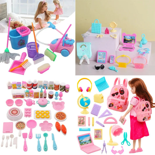 Kawaii Miniature Dollhouse Accessories – Cute Mini Food & Study Tools
