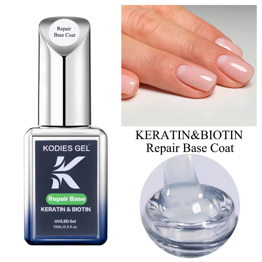 KODIES GEL Repair Base Coat — Keratin & Biotin Nail Strengthener 15ML
