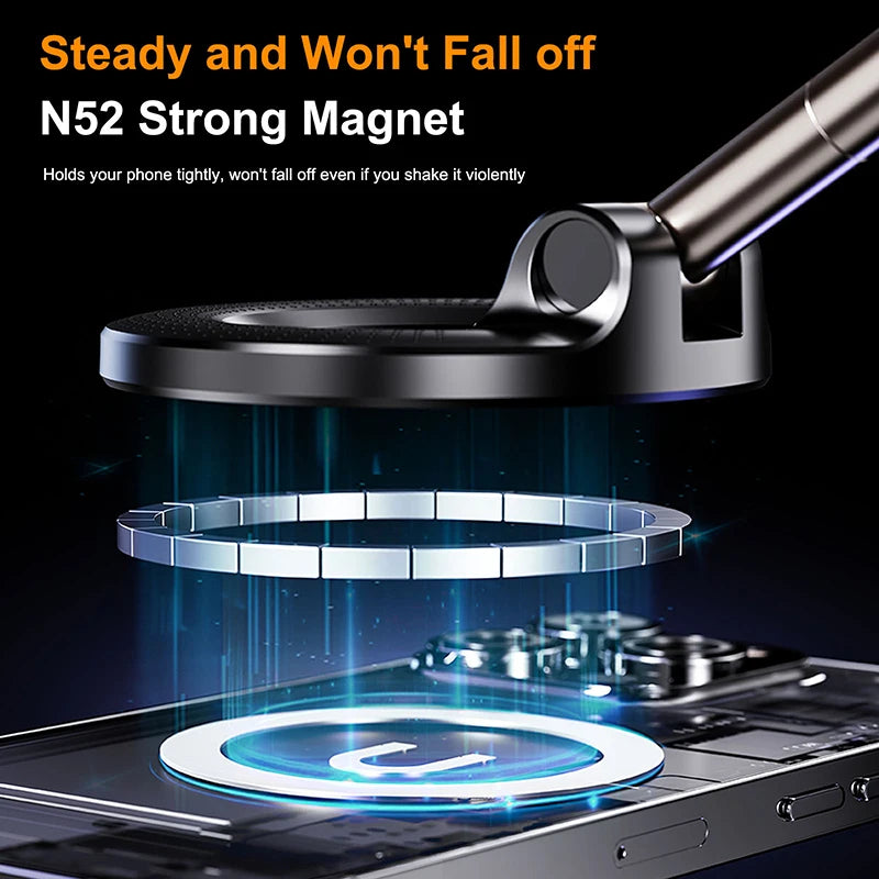 360° Magnetic Car Phone Holder – Strong Suction, Foldable & Universal Fit