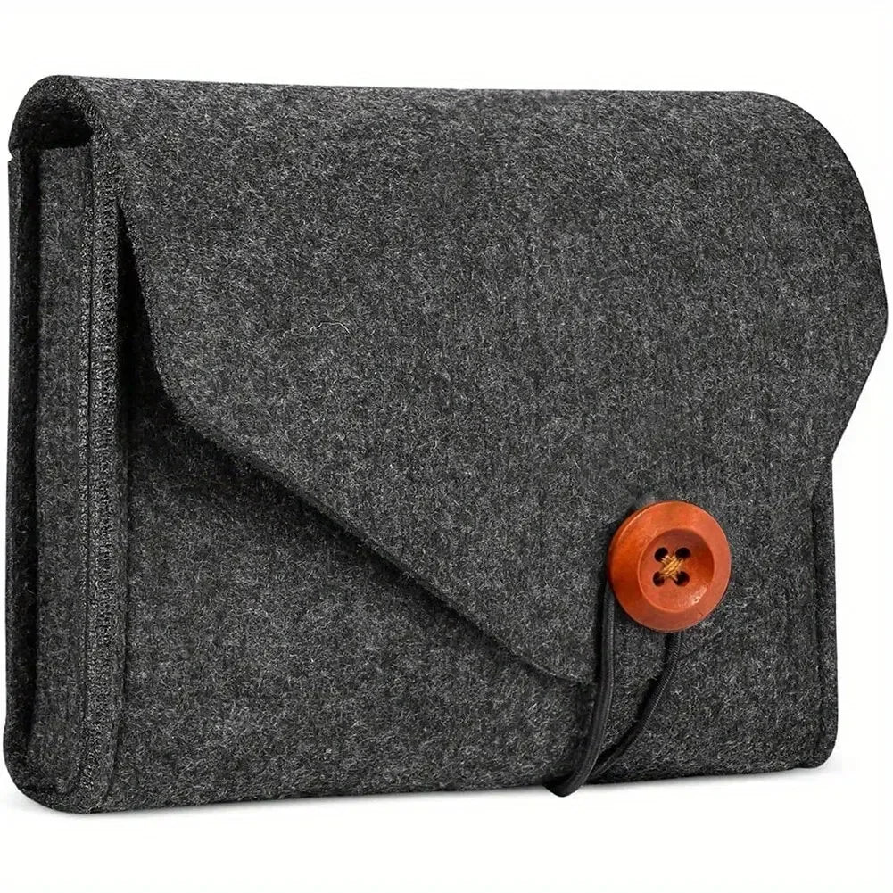 Travel Electronics Organizer – Felt Storage Case for Cables & Adapters